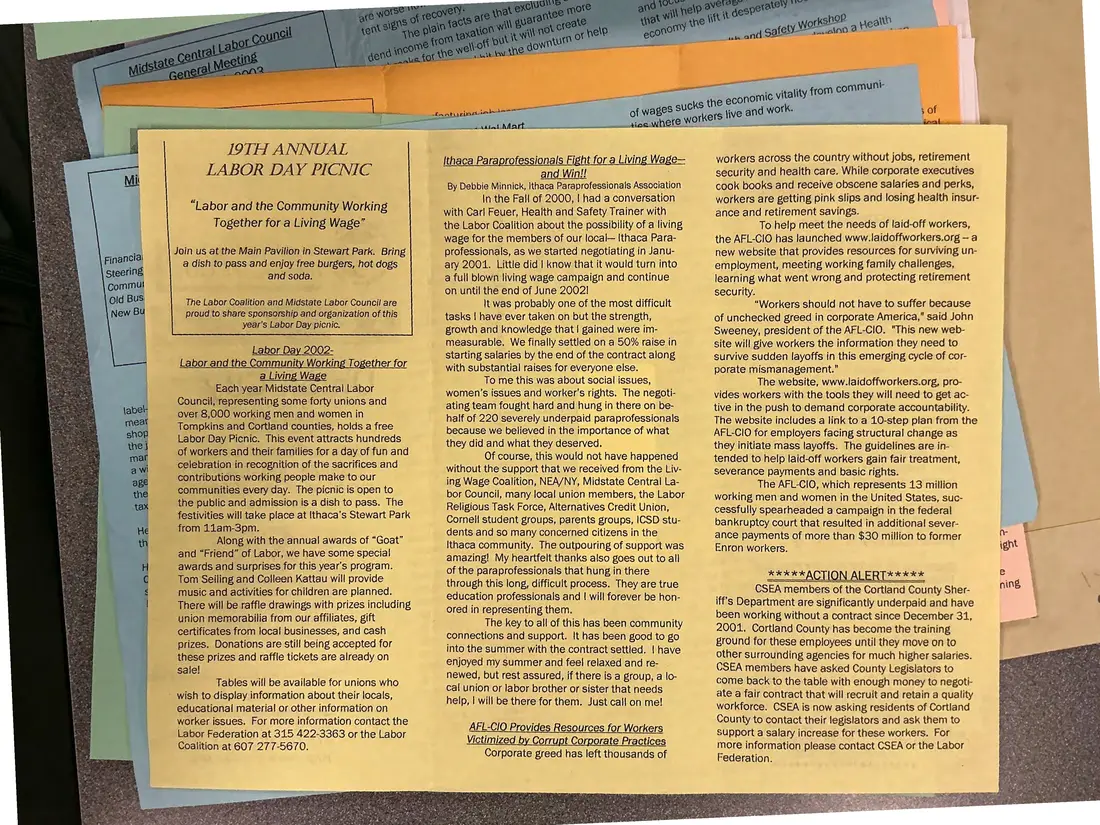 Photograph of a newsletter: Union City News, Midstate Central Labor Council, September 2002, copy 3, page 2.