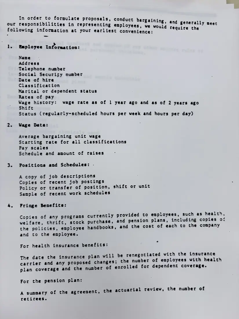 Photograph of a report: 1990 Negotiations Notebook, Tompkins-Seneca-Tioga BOCES Employees' Association, page 3.