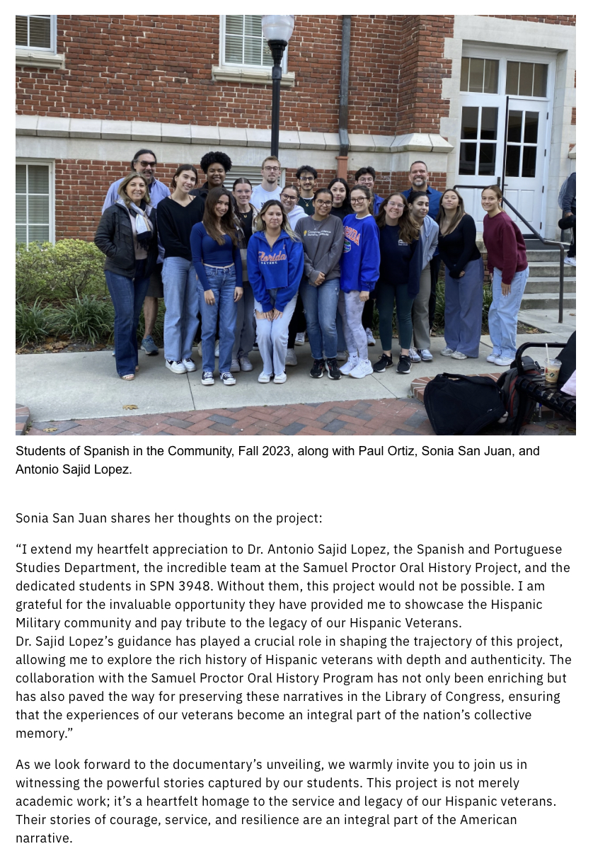 Spotlight on Service: Celebrating Hispanic Veterans through Oral Histories 
headline